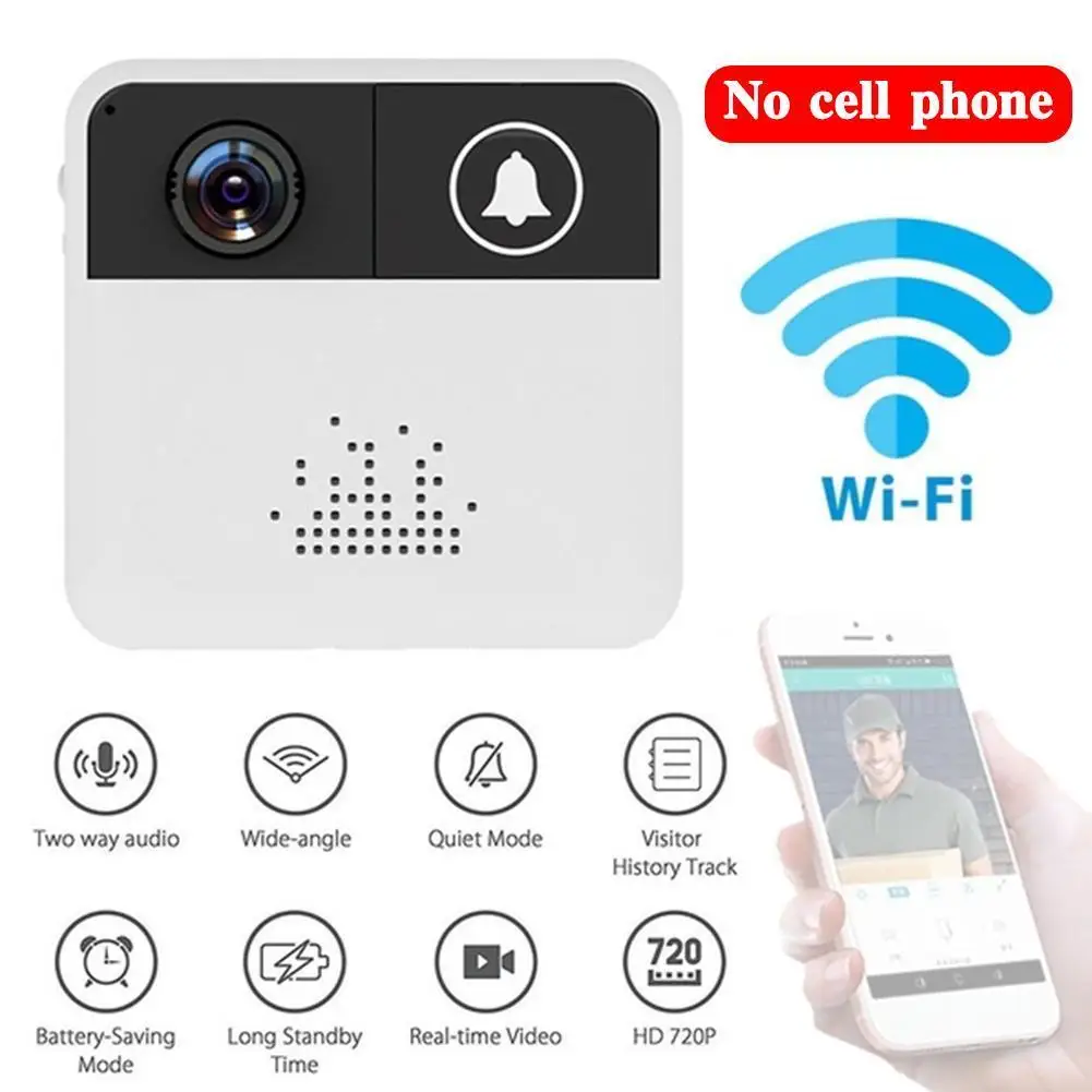 

720P Smart WIFI Doorbell Intercom WI-FI Door Bell For Apartments Two Way Audio Wireless Security Camera Home Visiting Reminder