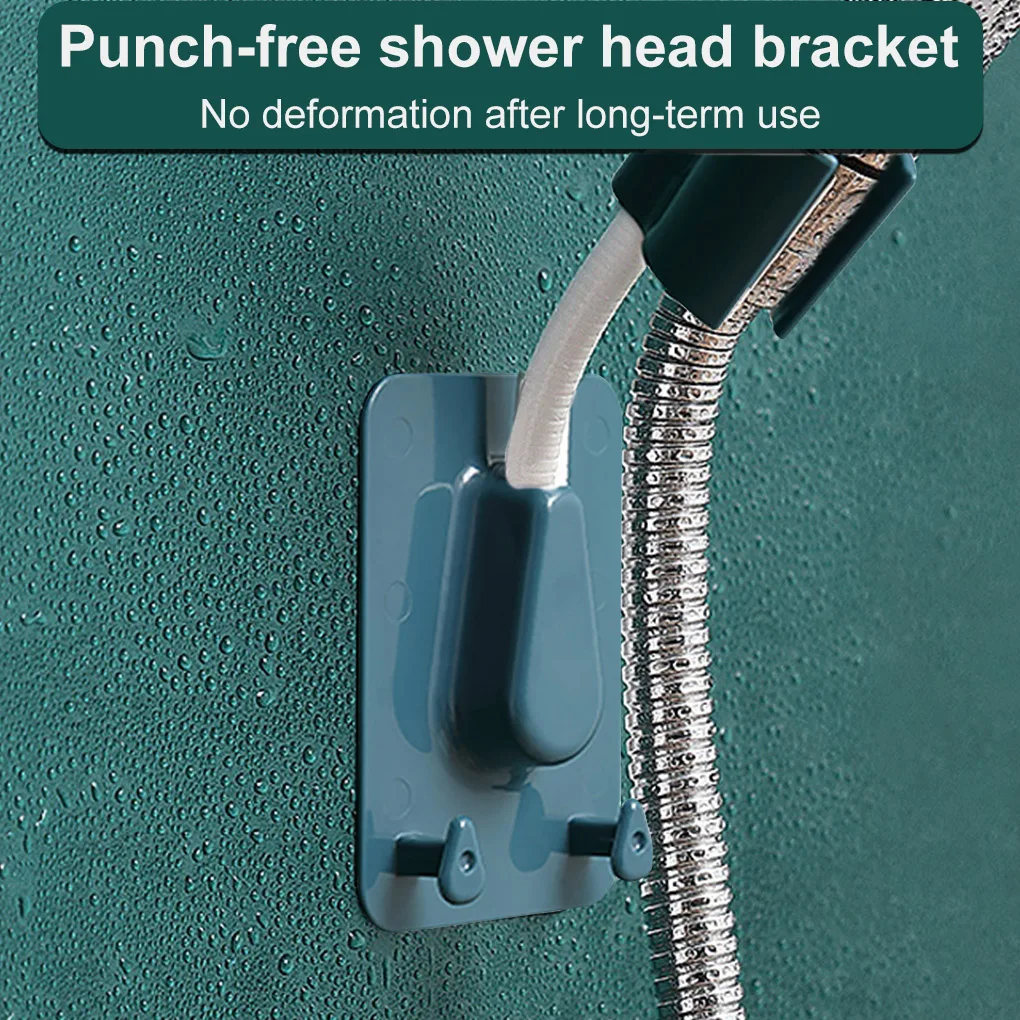

Self-Adhesive Shower Head Bracket Adjustable Handheld Showerhead Holder Wall Mount 2 Hooks Stand 2021 new