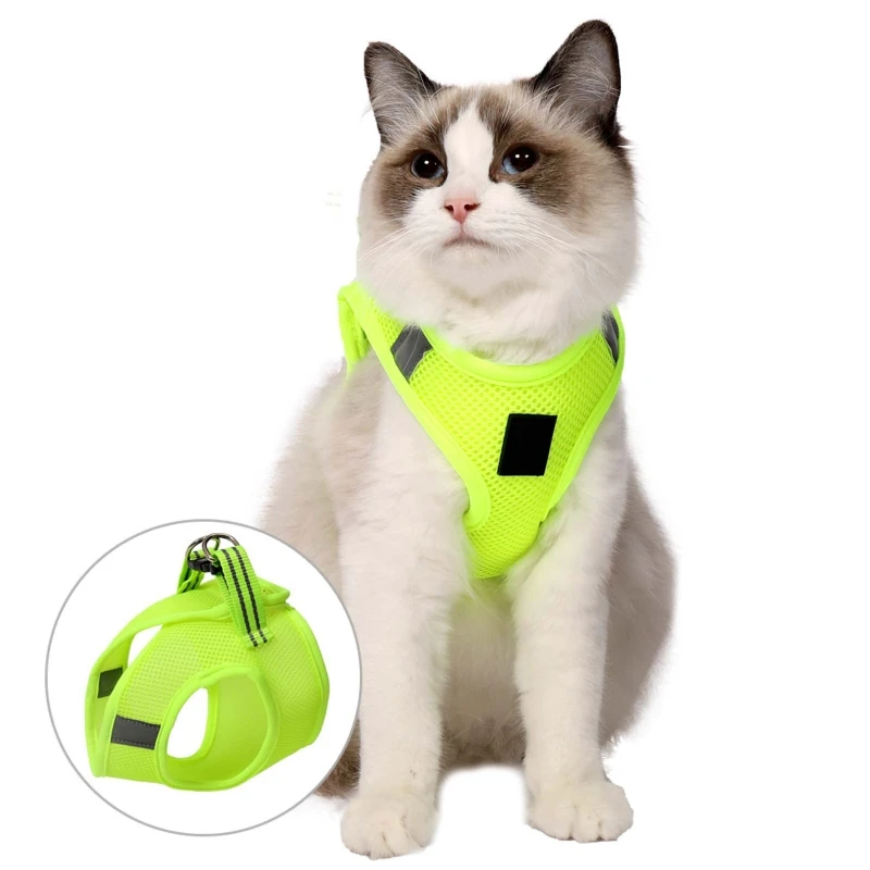 Adjustable Soft Mesh Vest Harness Leash Set Breathable Walking Escape Proof