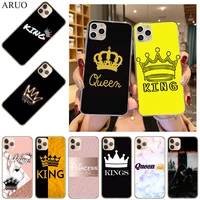 phone case for iphone 13 mini 12 11 pro xs max 7 8 6s plus se2020 x xr king queen art transparent soft tpu silicone cases cover