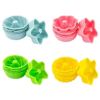 6 pcs cake baking mold sets silicone 6 types baking pan for donut dessert bread toast kitchen homemade diy cake tools supplies