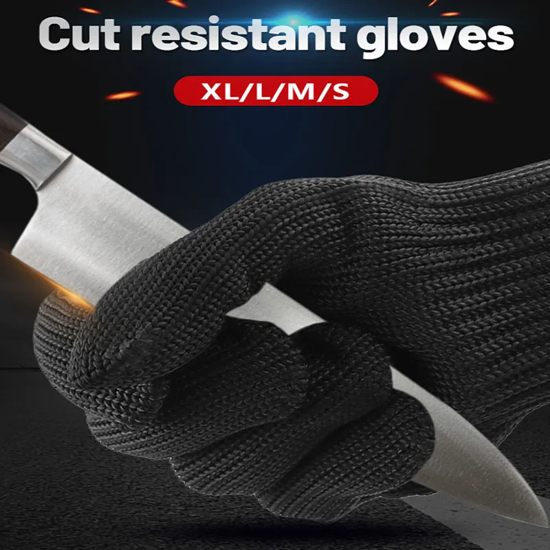 

URANN Anti-cut Gloves Safety Cut Proof Stab Resistant Stainless Steel Wire Metal Mesh Butcher Protect Meat Cut-Resistant Gloves