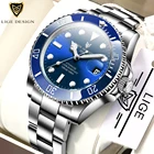 Часы наручные LIGE Мужские механические, брендовые Роскошные водонепроницаемые модные автоматические из стали 316L, 2021