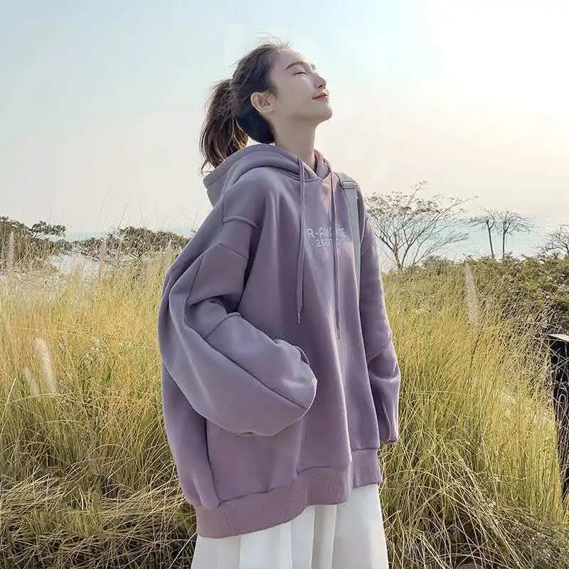 

Winter Plush thickened sweater female student Korean loose 2021 new autumn coat female Hooded Coat