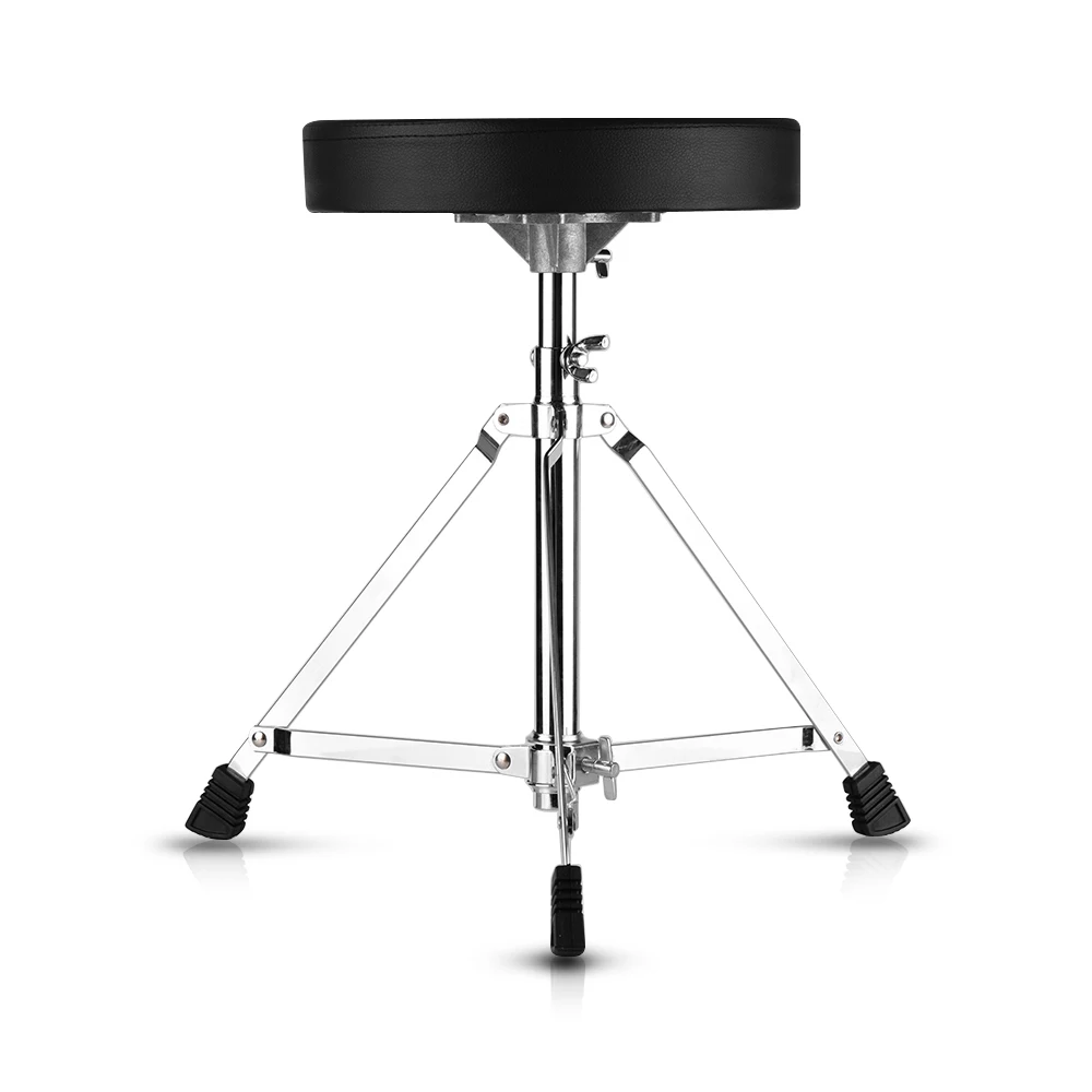 

Adult Universal Drum Throne Round Padded Drum Seat Stool Single-braced Stainless Steel Legs 5 Levels Adajustable Height