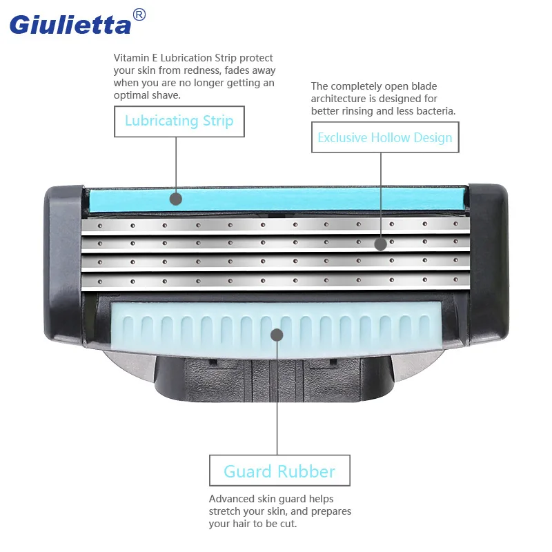 Бритвенные лезвия 8 шт./лот бритвенные для бороды 4 слоя классические бритвы