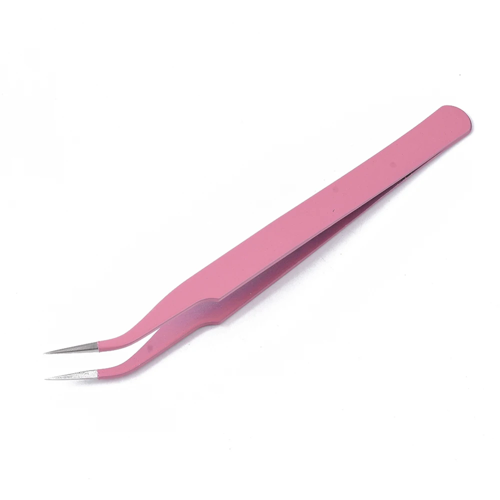 

1 pc Spray Painted 201 Stainless Steel Beading Tweezers Pink 12.3x0.9cm