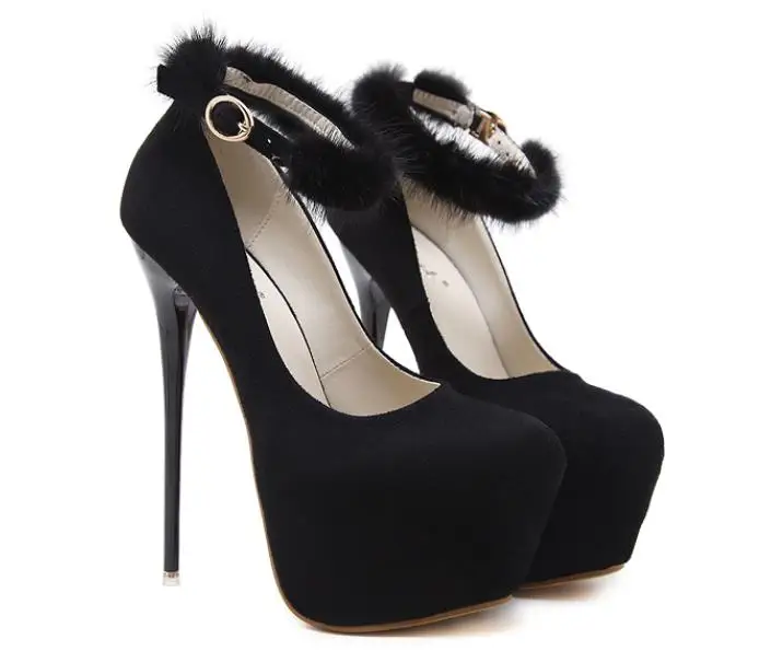 Соблазнительные модные однотонные туфли на водонепроницаемой платформе 16 см с