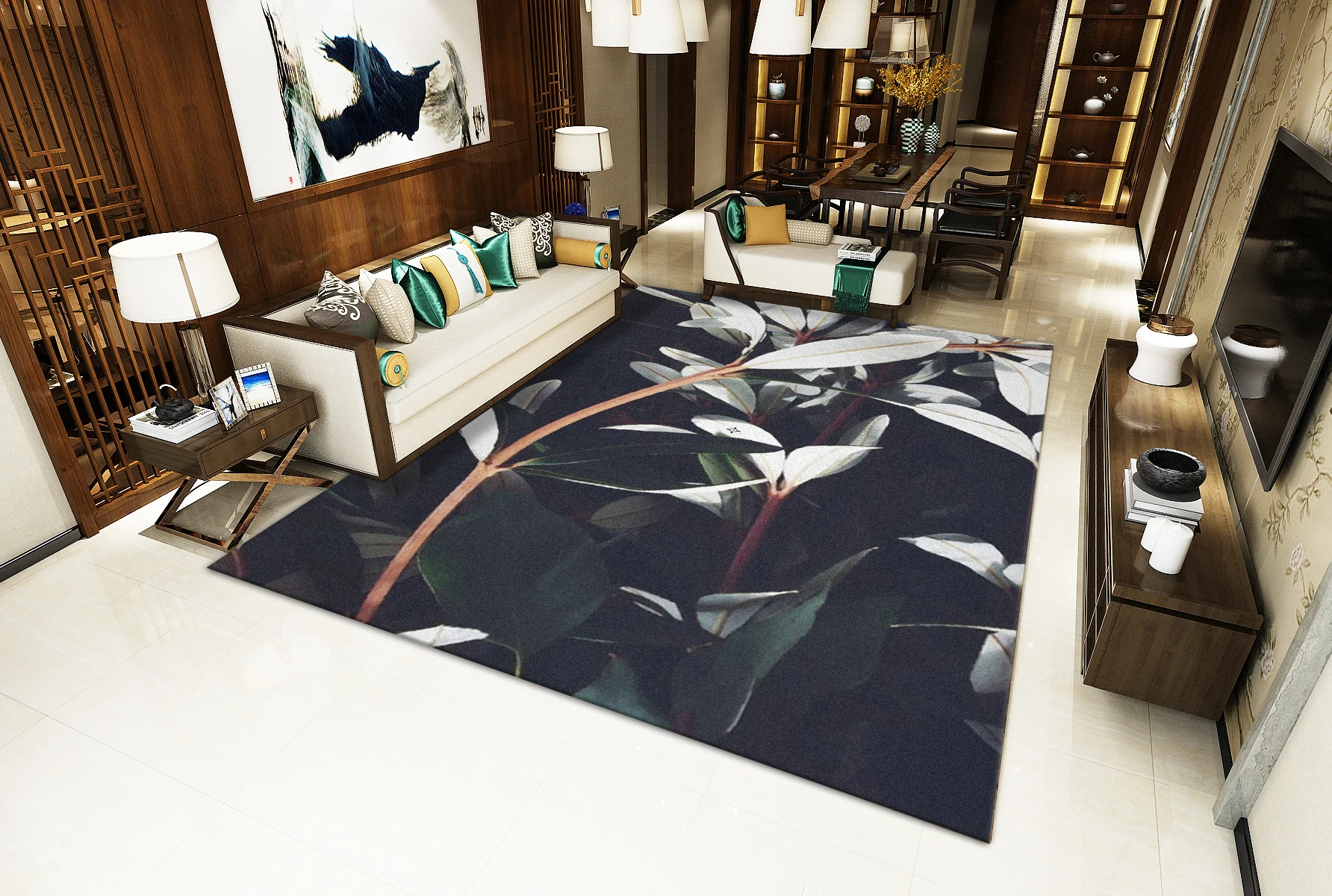 Цветочный узор Европейский гостиная большая площадь декоративный коврик ковры