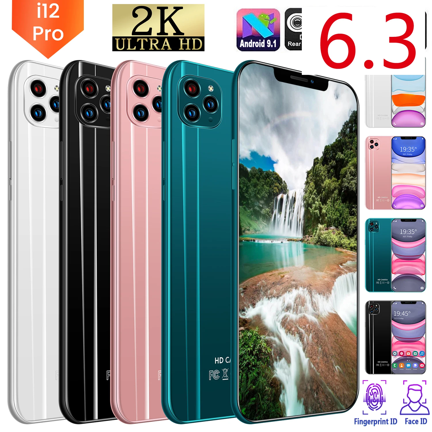 Смартфон i12pro 6 3 дюйма Android 9 1 X|Бамперы| |