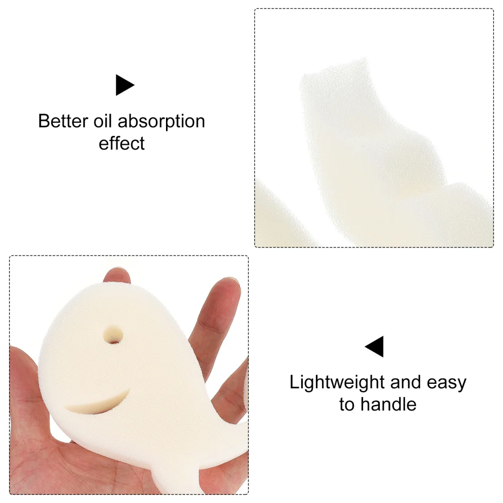 

10pcs Adorable Whale Designed Sponge Filtering Sponges Oil-absorbing Scum Sponge