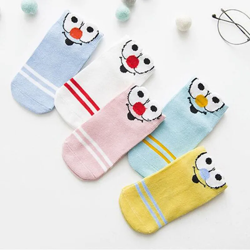 C008 5 Pairs/lot New Autumn Soft Cotton Boys Girls Short Socks Cute Cartoon Pattern Cute Kids Socks for Baby Boys Girls 1-3Y - Цвет: C008
