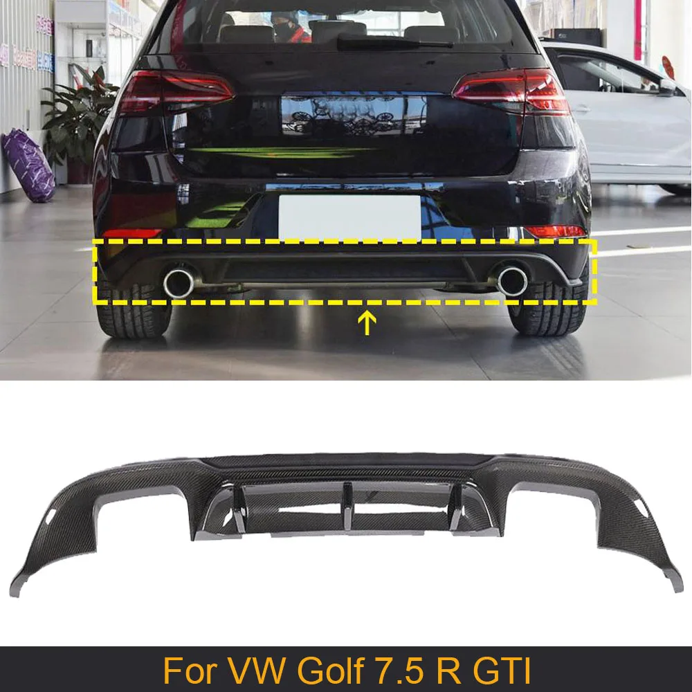 

Автомобильный задний бампер, диффузор, спойлер для VW Golf 7,5 R GTI 2D 4D MK7.5 Hatchback 2018-2020, диффузор для заднего бампера из углеродного волокна