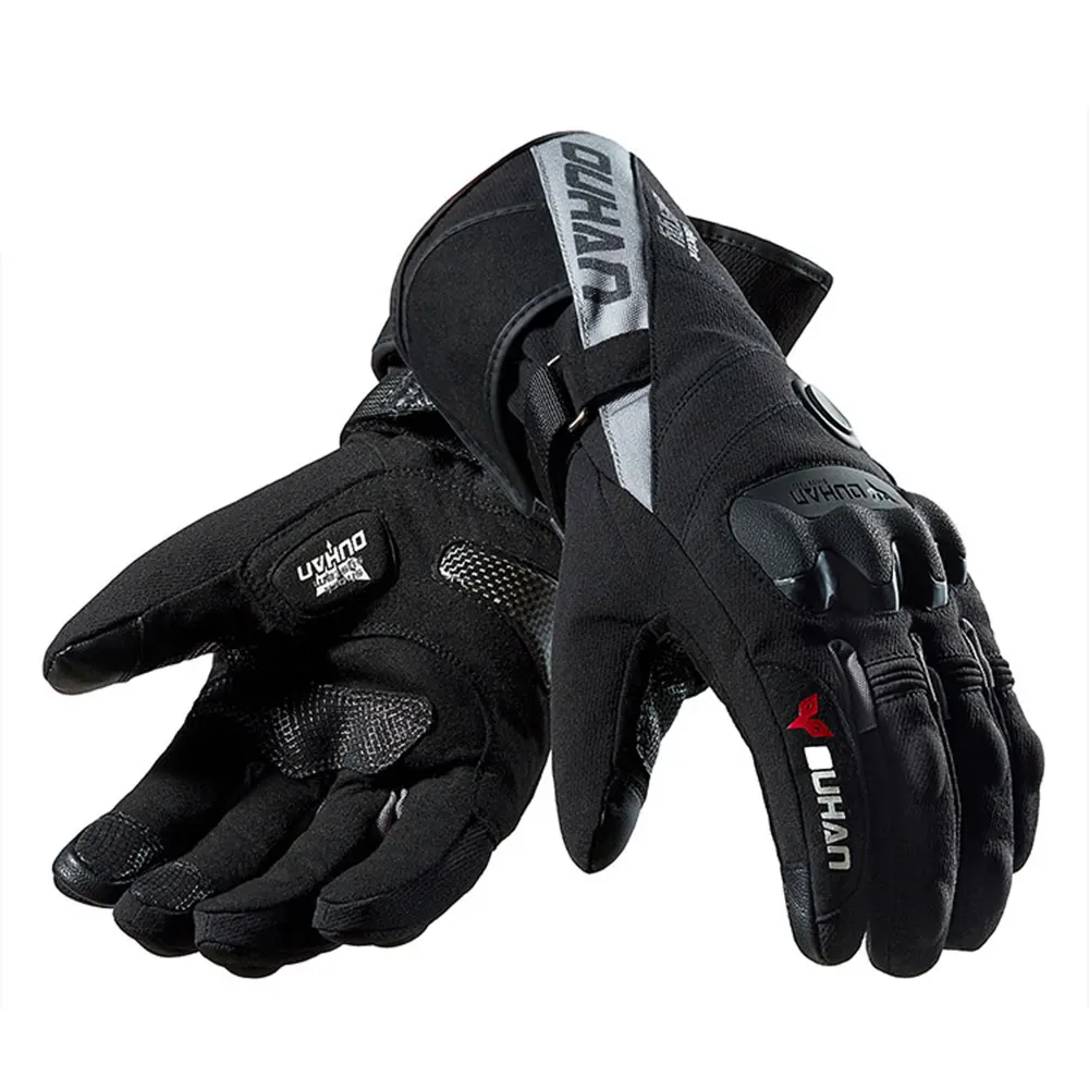 DUHAN, мотоциклетные перчатки, водонепроницаемые, с подогревом, Guantes, Moto, сенсорный экран, на батарейках, для езды на мотоцикле, перчатки для езды, зимние