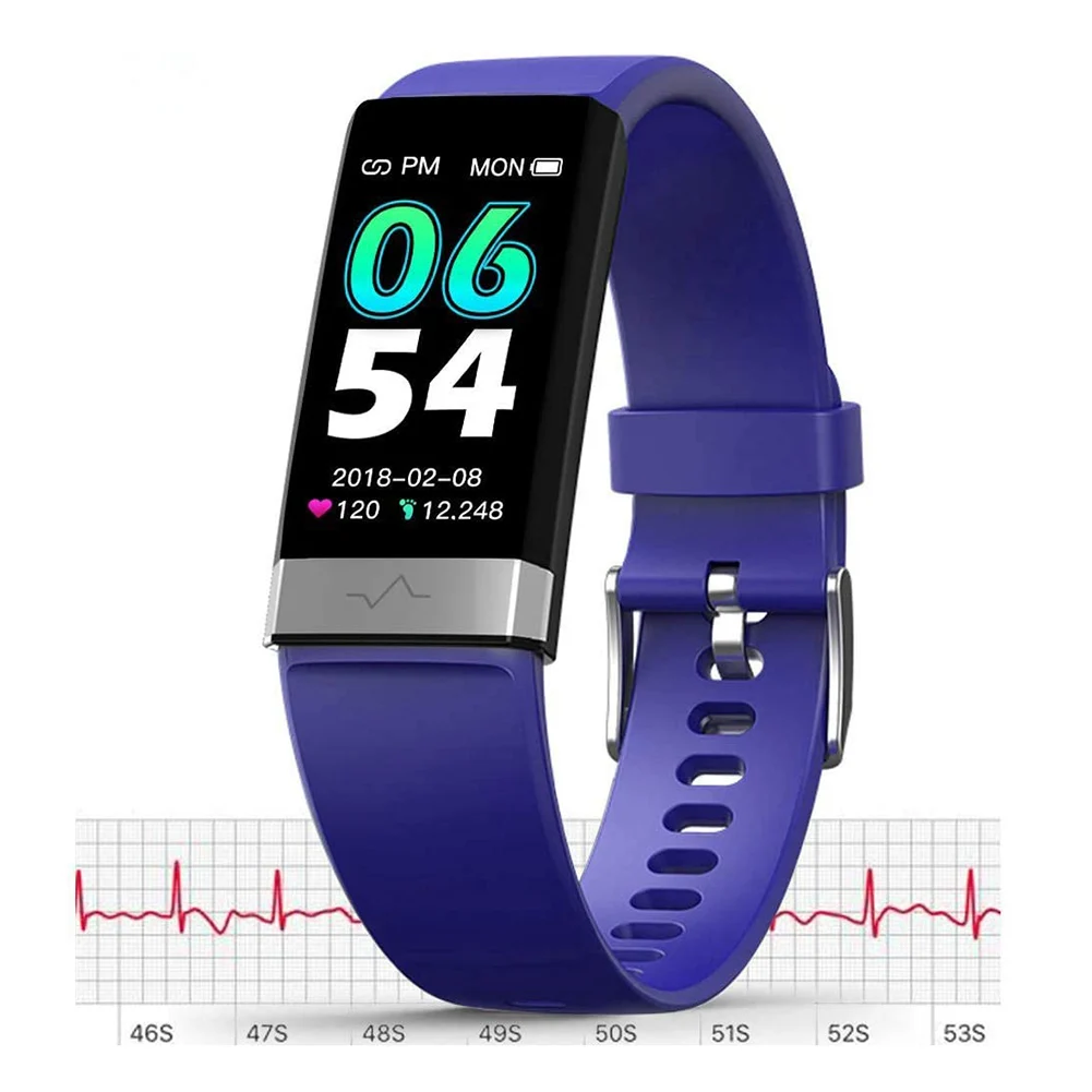

IP67 V19 ECG Bluetooth 4.0 Heart Rate Blood Pressure Sleep Monitoring Smart Bracelet Wearable Wristbands USB Port Charging watch