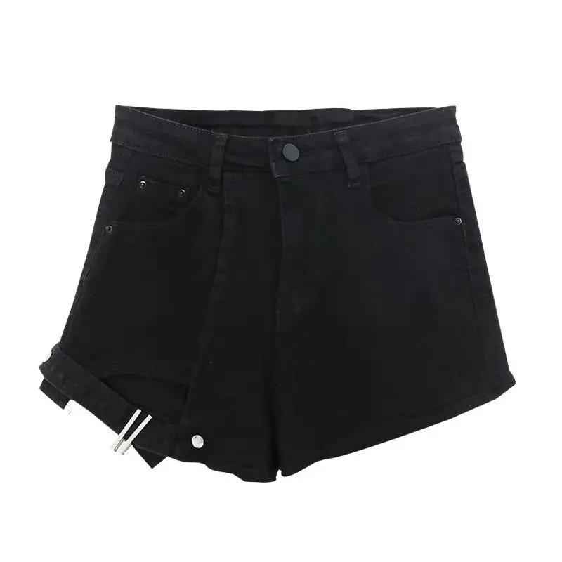 

Women 2021 Summer Fashion Ultra-short Jeans Female Design Sense Holes Wide-leg Shorts Ladies High-waist Hot Denim Shorts Y85