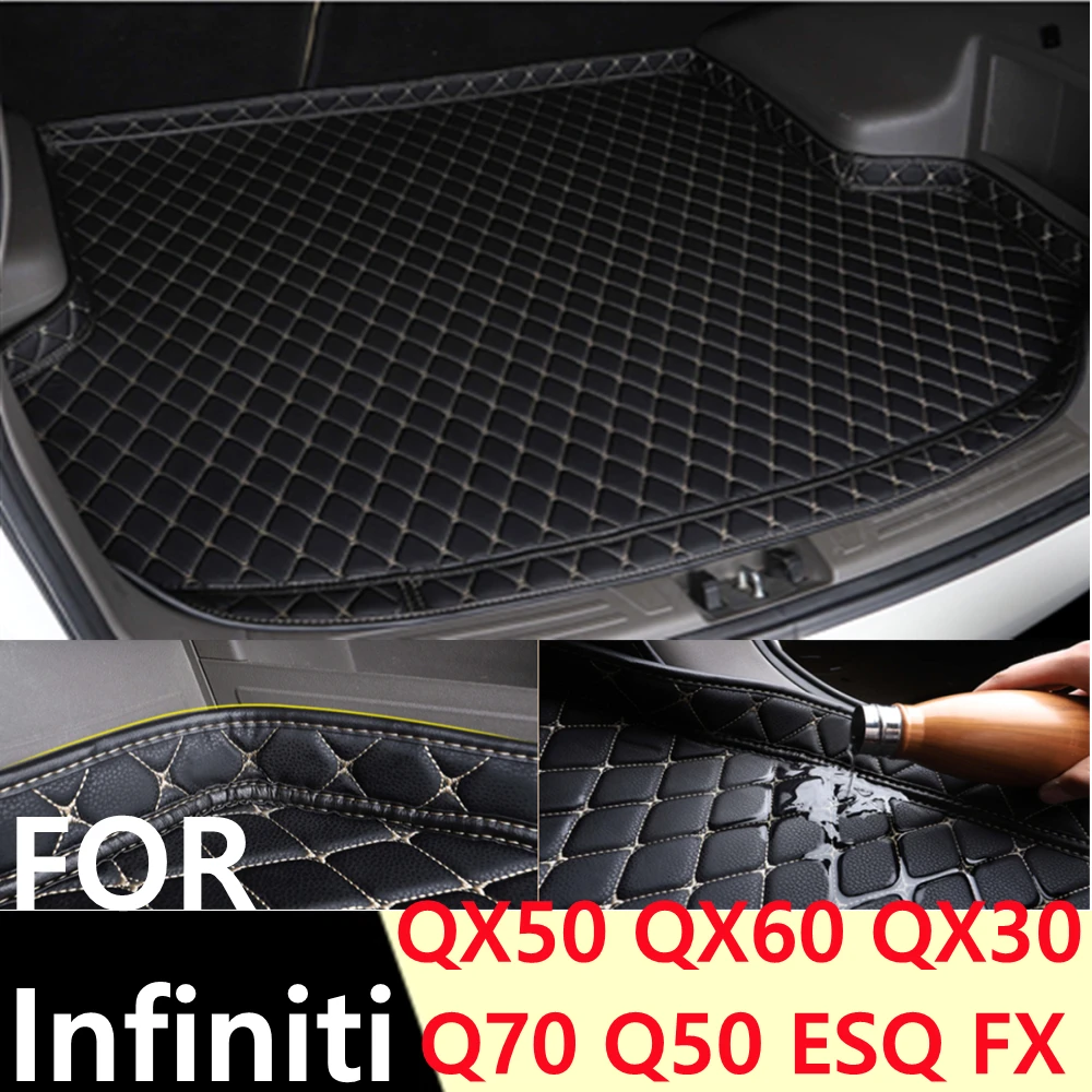 

SJ 6 Colors Waterproof Car Trunk Mat Boot Tray Liner Rear Cargo Pad For Infiniti QX50 Q50 Q70 FX ESQ QX30 (2009-2020)