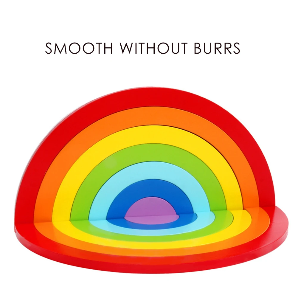 Деревянные радужные головоломки игрушки укладка обучающий пазл игра подарки