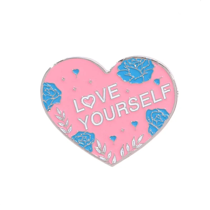 Heart Love Yourself сердце Металлическая Булавка Kpop bangtan Boys брошь значок аксессуары для одежды украшение для рюкзака - Окраска металла: Heart