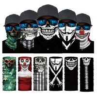 3d printing clown skull magic scarf riding fishing black python pattern camouflage face mask for men and women