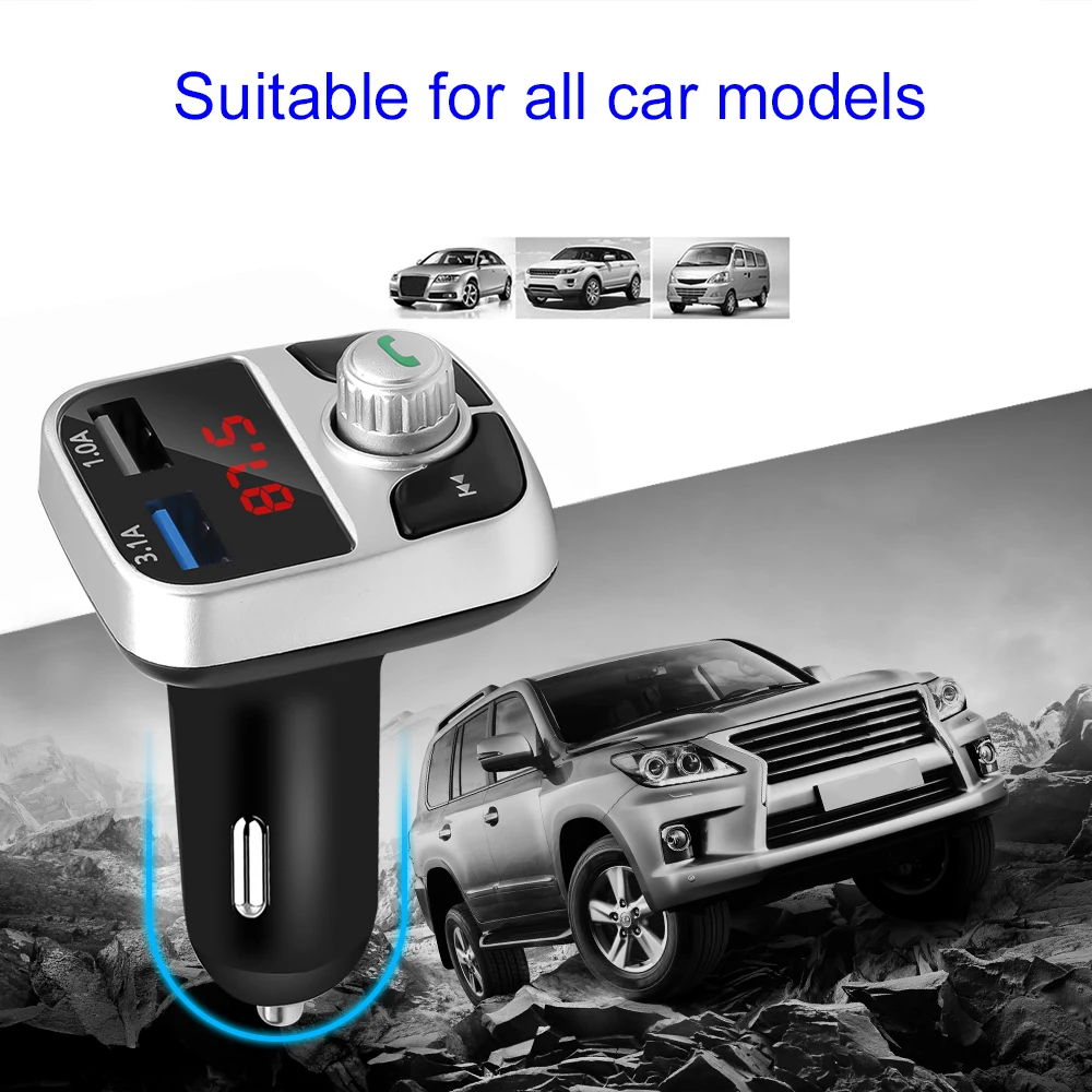 Беспроводной fm передатчик Bluetooth Handsfree аудио приемник быстрое двойное USB зарядное