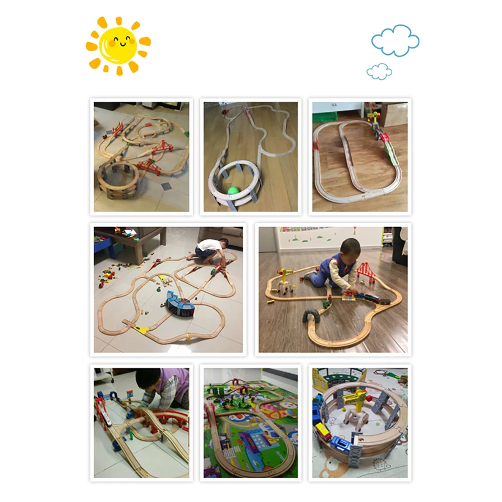 1 шт. переключатель трек деревянный поезд Поворотная железнодорожная станция