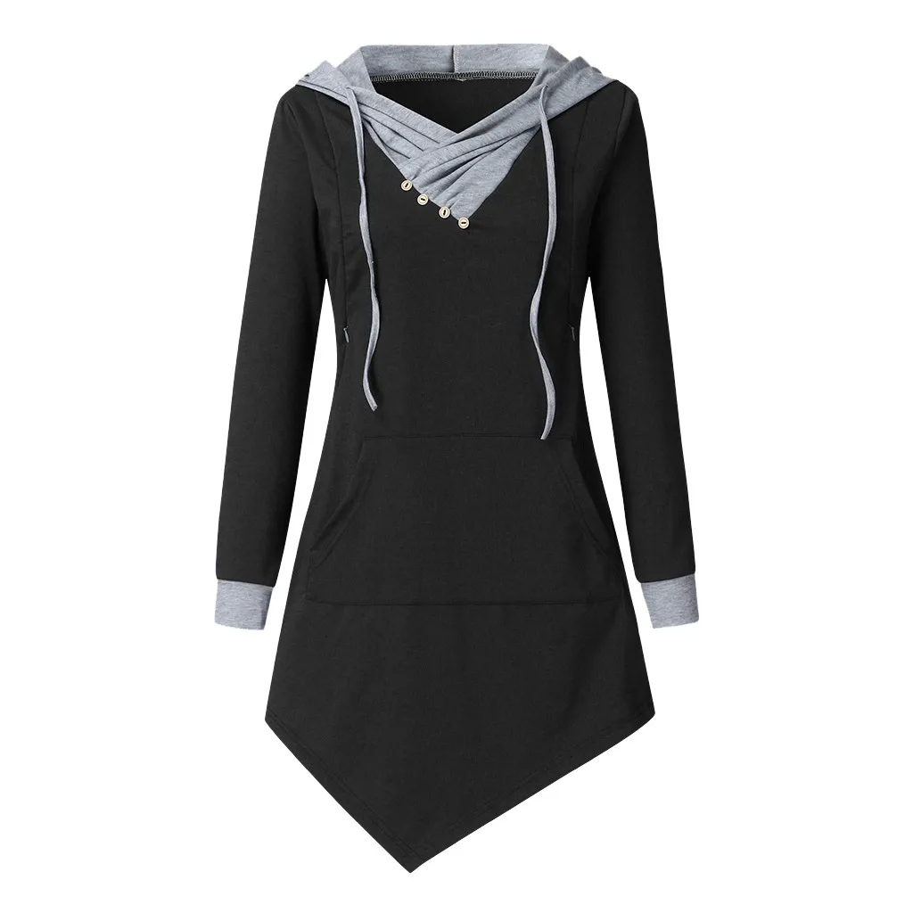 Свитер для беременных женщин однотонный пуловер с капюшоном и длинными рукавами