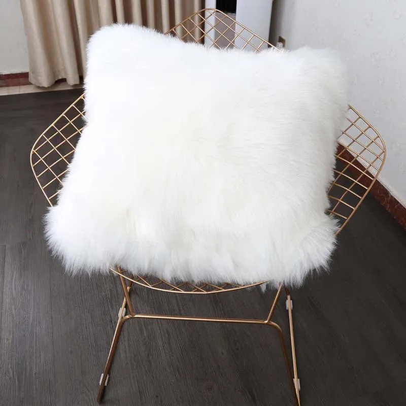 

Faux fur Cushion for Home Decor and Office , TArtificial wool Sofa Lumbar pillow Home Decorative Pillow Car Seat Free Shipping