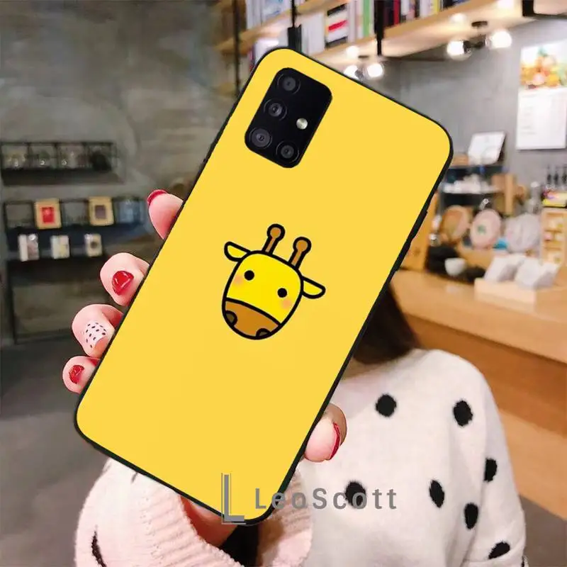 

Yellow Giraffe Cat Phone Case For Samsung A50 A51 A71 A20E A20S S10 S20 S21 S30 Plus ultra 5G M11