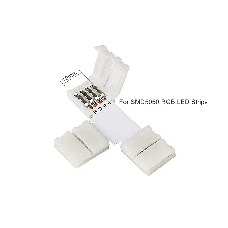Светодиодная лента Разъем света 5 Pack 4Pin RGB T образный 10 мм разъем для SMD5050