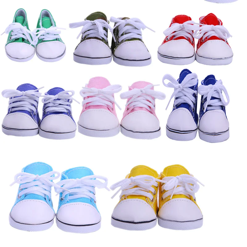 

7Cm Doll Shoes Canvas Shoes For 43Cm Baby New Born Reborn Doll&18 Inch American Our Generation Girl`s Toy 1/3 Blythe DIY