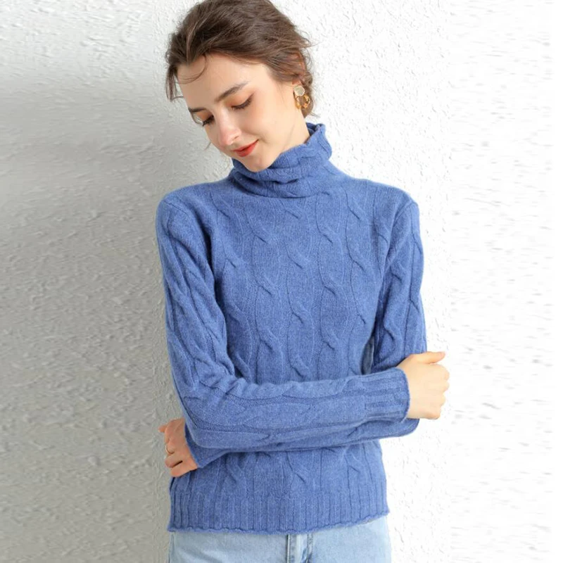 Зимние женские пуловеры свитер вязаный эластичный Повседневный джемпер модная