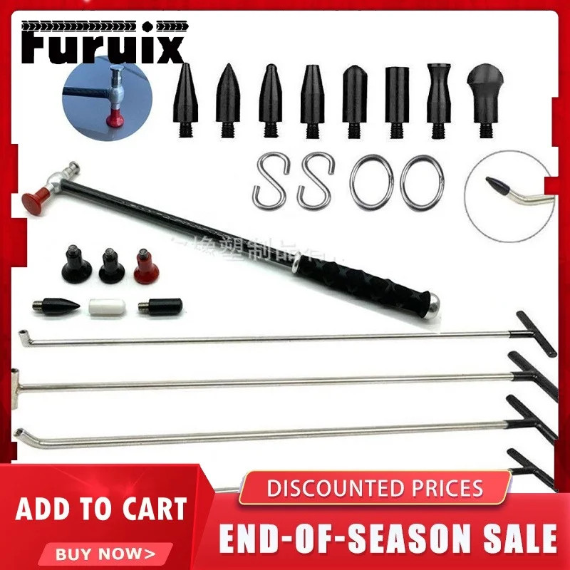 Rods Tools Paintless Dent Repair with 8 Taper Head and S-Hook for Auto Body Dents Hail Damage Removal Set Hands Tools panitless dent repair tools high quality strap tools for hook with s hook tools