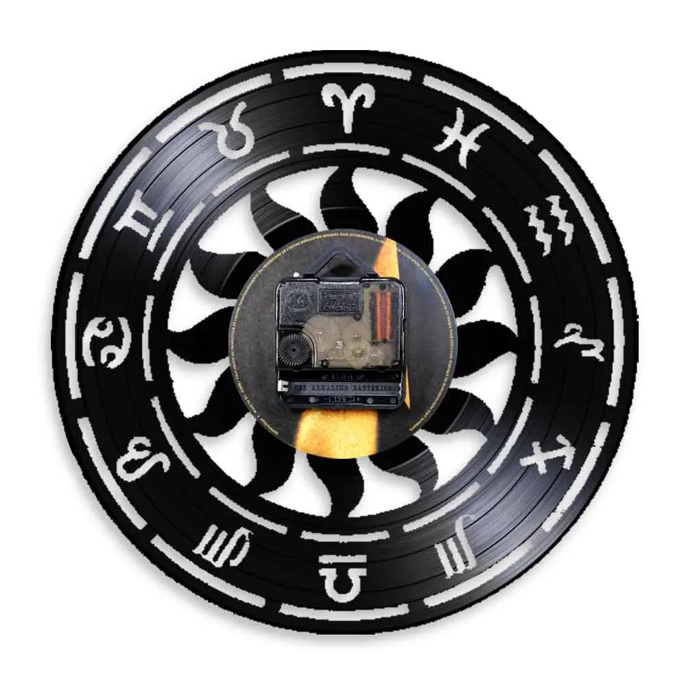 Настенные часы с астрономией и зодиака для домашнего декора виниловая запись