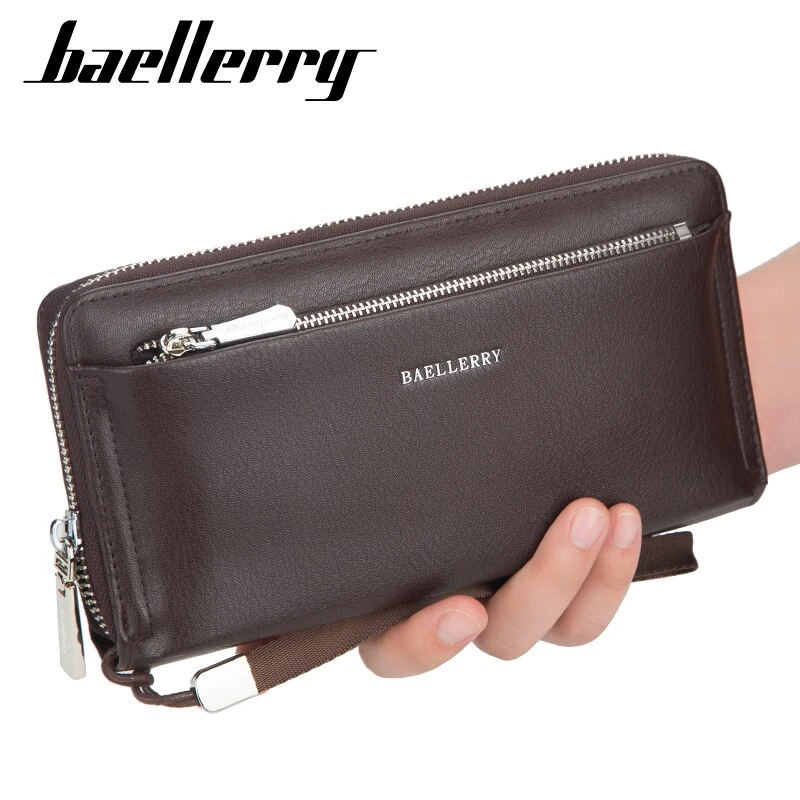

Seagloca Men High Capacity Long Wallet Phone Zipper Pocket Card Holder PU Leather Coin Purses Male Clutch Bag