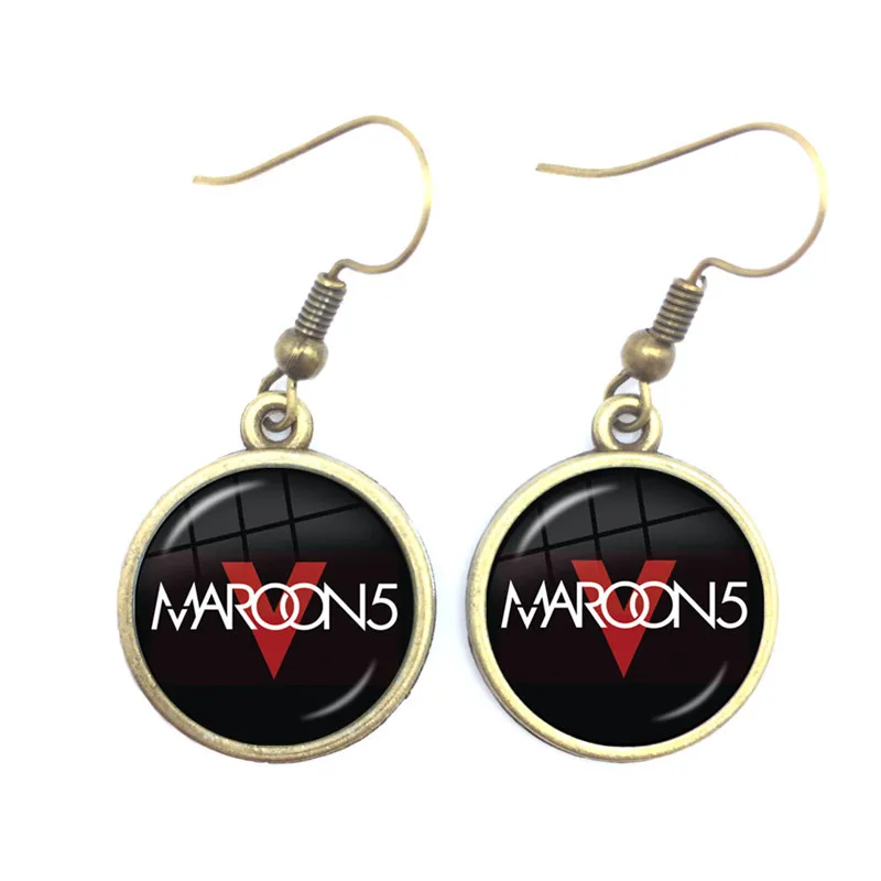 Maroon 5 16 мм стеклянный кабошон Подвесные серьги модные музыкальные командные