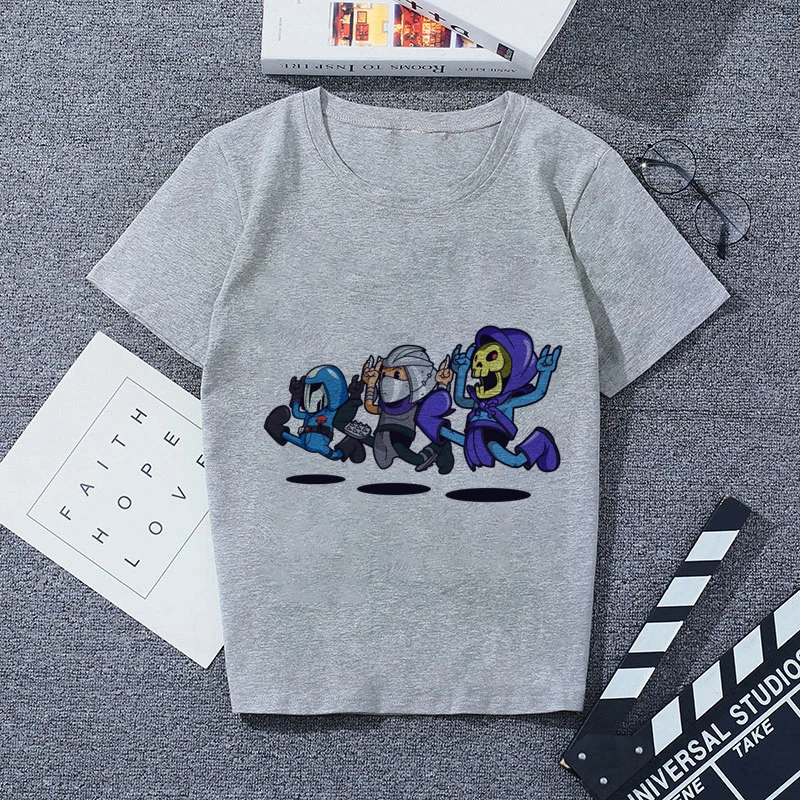 788239 Повседневная футболка с коротким рукавом мужская серая хлопковая крутая