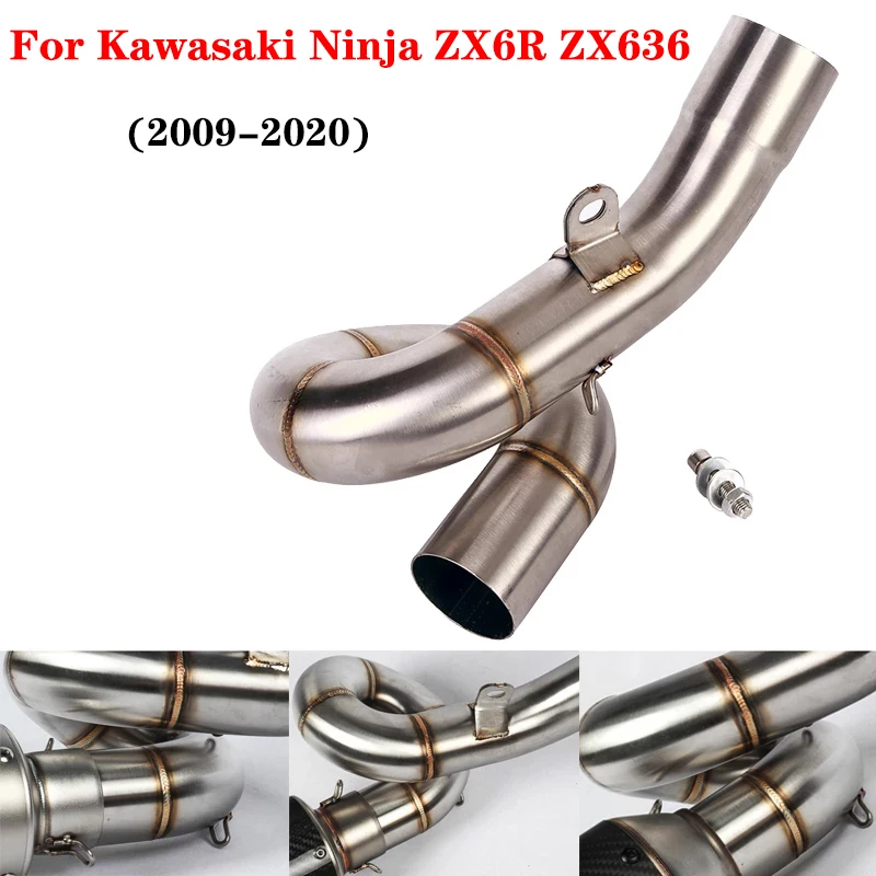 

For Kawasaki Ninja ZX6R ZX636 2009-2020 Exhaust Connect Pipe Motorcycle Exhaust Mid Link Pipe Slip On Moto Modified 51mm Muffler