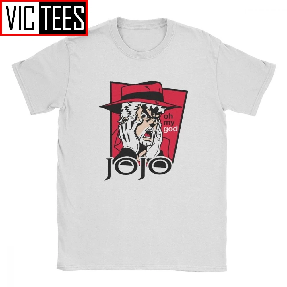 Мужская футболка Jojo Oh My God Jojos Необычные приключения чистый хлопок Joestar аниме Jotaro