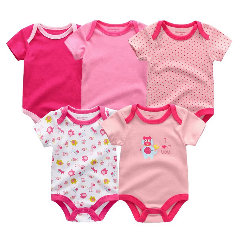5 шт./компл. Детские комбинезоны унисекс Летняя одежда с короткими рукавами