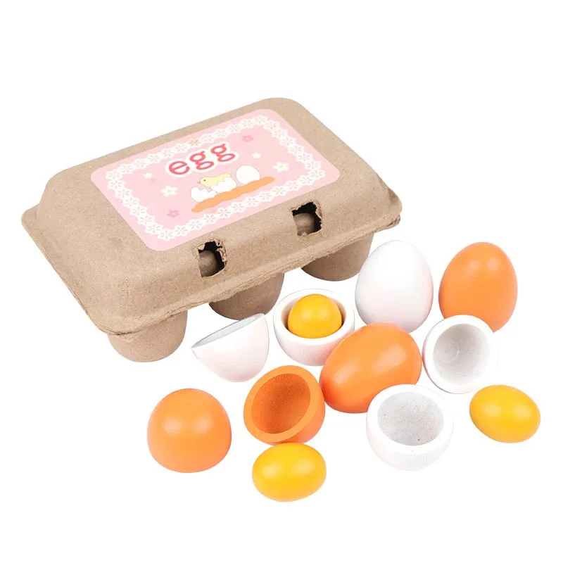 6pcs/Set Wooden Kitchen Toys Set Food Eggs Yolk Gift Preschool Kindergarten Kids Children Baby Toy Funny | Игрушки и хобби