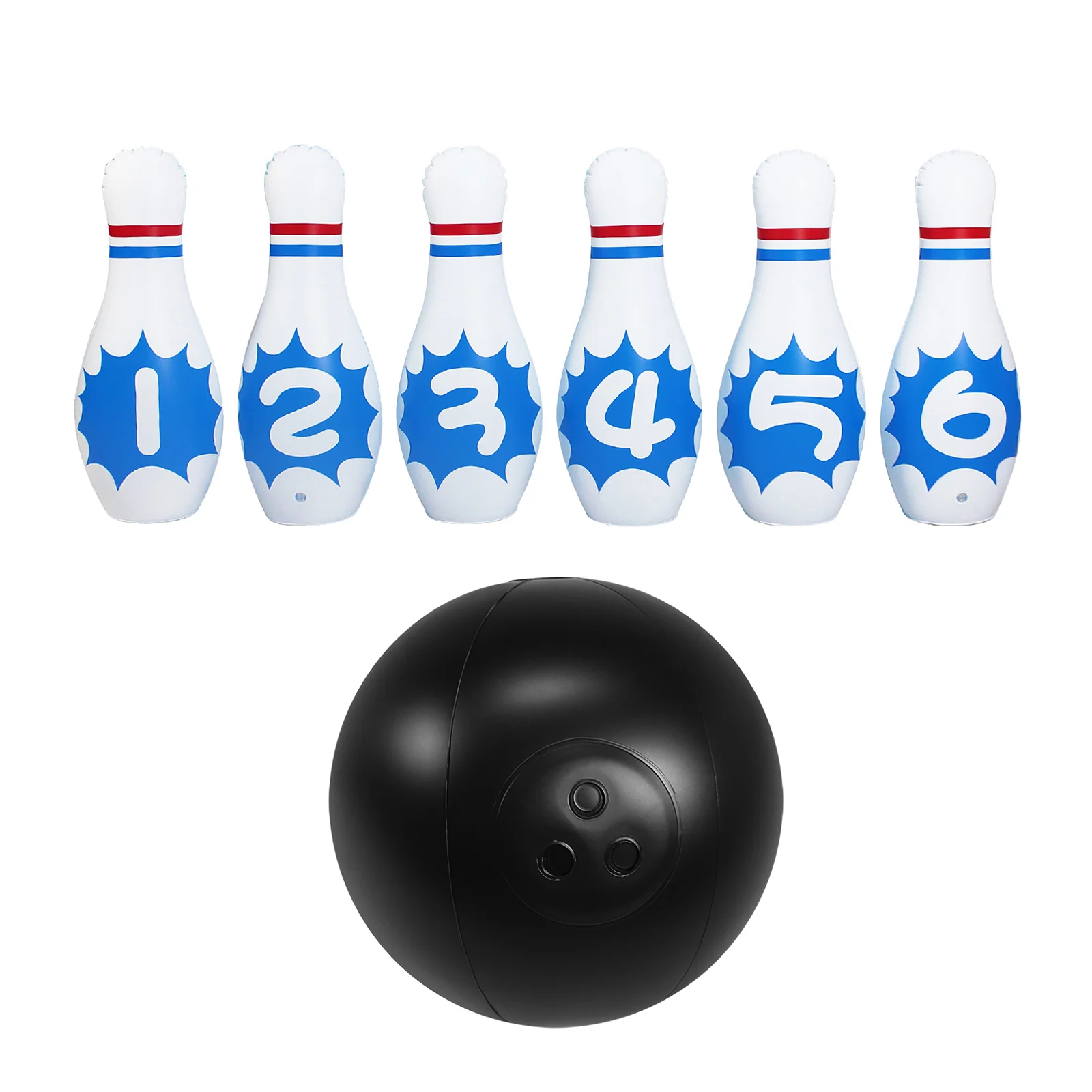 

Inflatable 6 Bowing Pins With Number And 1 Bowling Ball Bowling Game Set Children Indoor And Outdoor Exercising Ball Game Set