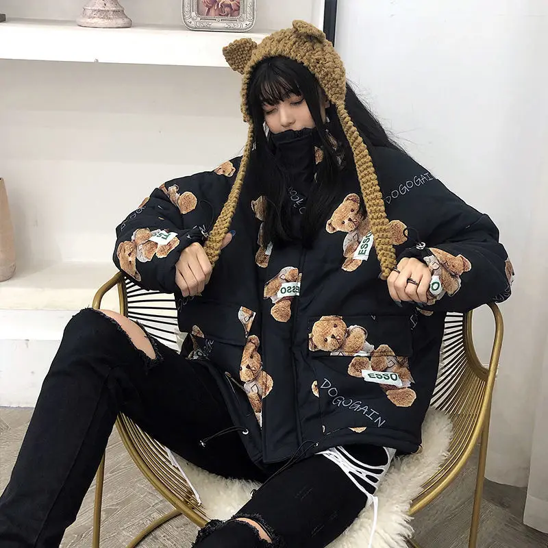 Мужская зимняя теплая пуховая хлопковая куртка с капюшоном Женская парка