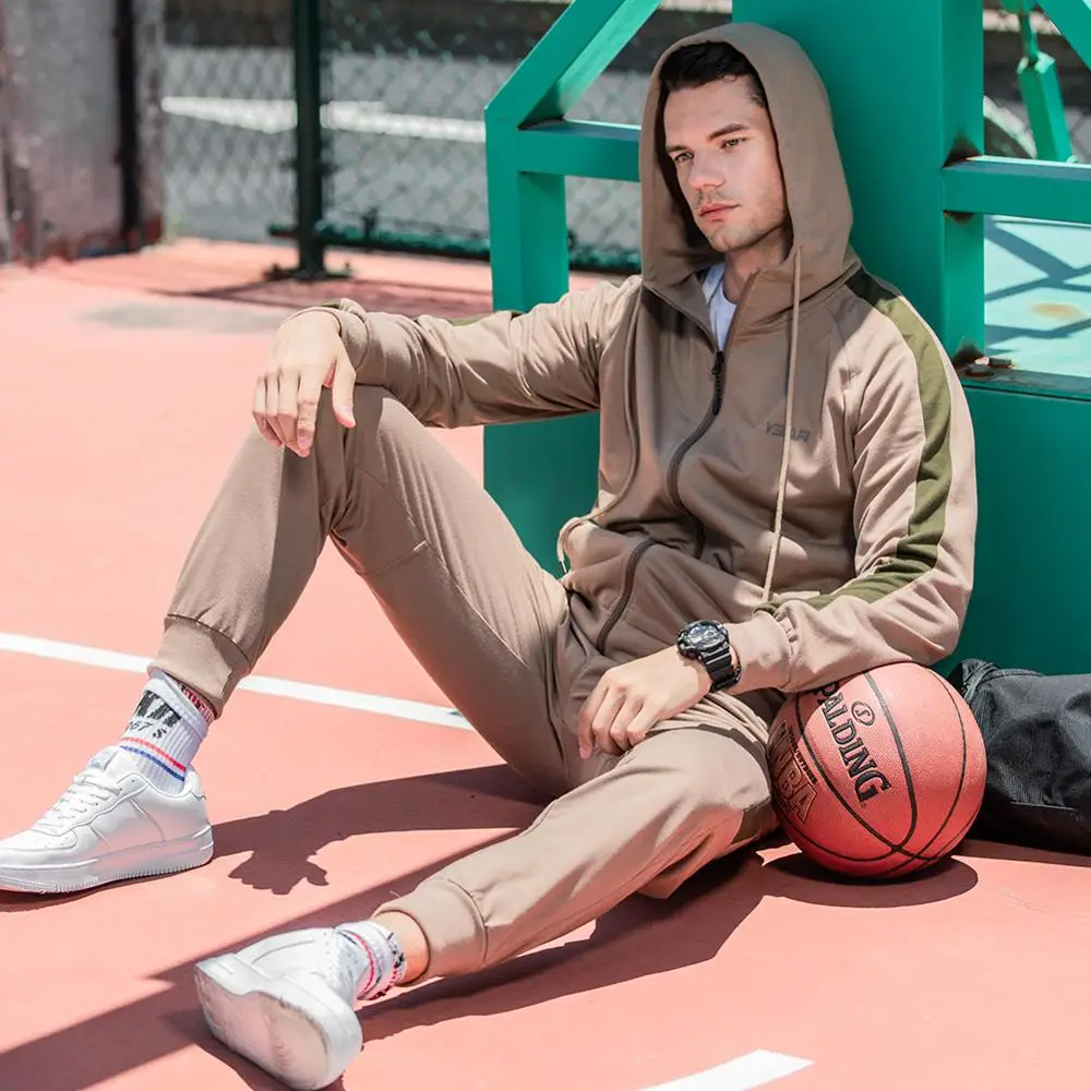 

Casual Tracksuit Men Autumn Zipper Jackets+Pants 2 Pieces Sets Sportswear Mens Tracksuit Slim Fit Sporting Suit Fashion 4XL