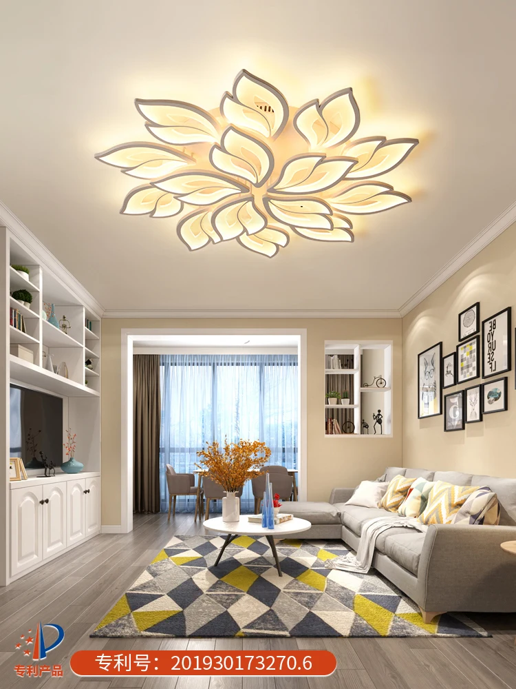 Цена Светодиодные потолочные светильники для спальни, современные креативные лампы в форме листьев для гостиной в скандинавском стиле, домашне...