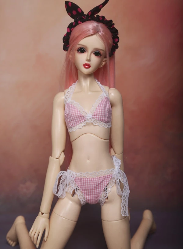 

G10-X039 детская игрушка BJD DD SD MSD 65 см 1/3 1/4 1/6 куклы реквизит аксессуары розового цвета в клетку, кружевное нижнее белье, 1 комплект