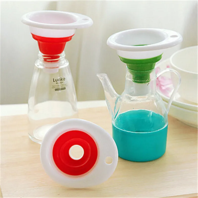 1 Pcs Protable Mini Silicone Foldable Funnels Collapsible Style Funnel Hopper Kitchen Cozinha Cooking Tools Accessories Gadgets | Дом и сад