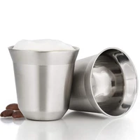 stainless steel espresso cups set of 2 double wall insulated metal espresso cups travel espresso cup glass sets with spoon