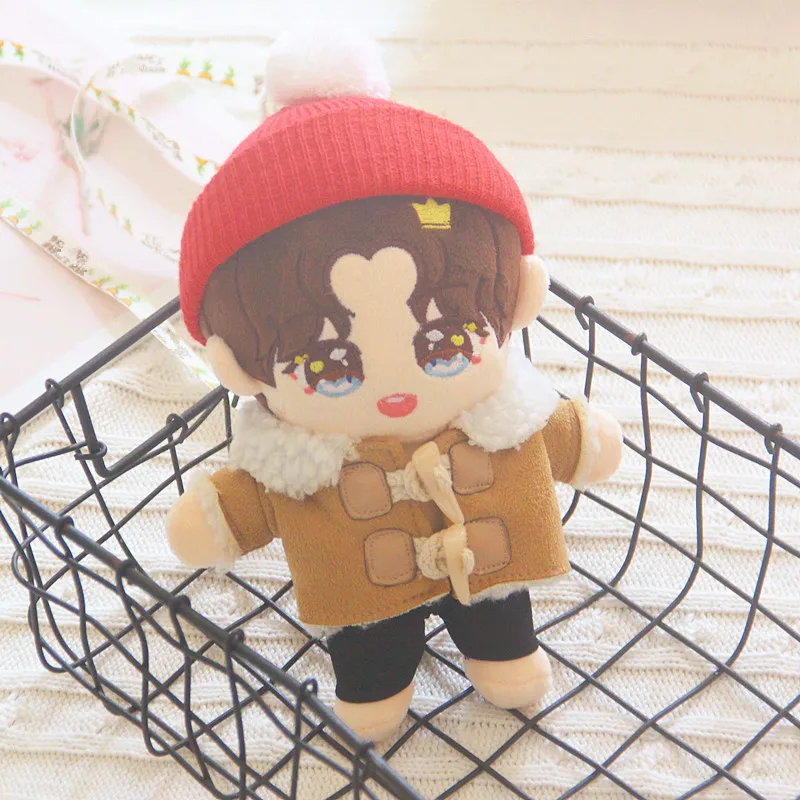Abrigo con botones puntiagudos para mu&ntilde;eca, chaqueta vaquera de 20cm, accesorios de peluche-4