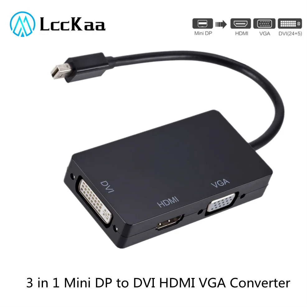 Адаптер 3 в 1 Mini DP DisplayPort HDMI совместимый адаптер VGA DVI мини кабель конвертер для MacBook
